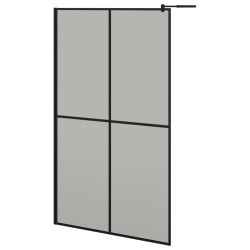 vidaXL Mampara de ducha accesible vidrio templado oscuro 118x190 cm 