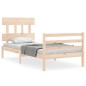 vidaXL Estructura de cama con cabecero madera maciza vidaXL Estructura de cama con cabecero madera maciza