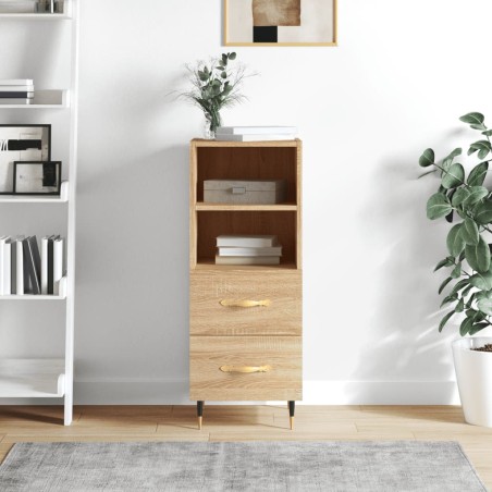 vidaXL Aparador madera contrachapada color roble Sonoma 34,5x34x90 cm