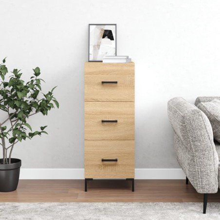 vidaXL Aparador madera contrachapada color roble Sonoma 34,5x34x90 cm