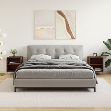 vidaXL Mesita de noche 2 uds madera ingeniería roble marrón 40x30x50cm