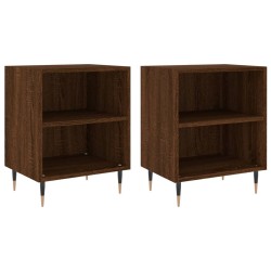 vidaXL Mesita de noche 2 uds madera ingeniería roble marrón 40x30x50cm