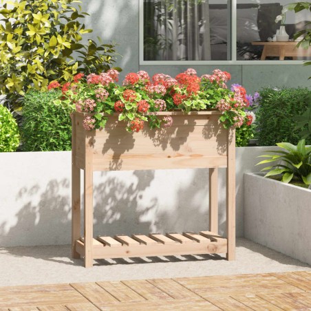vidaXL Jardinera de madera maciza de pino 82,5x34,5x81 cm