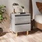 vidaXL Mesita de noche patas de madera maciza gris Sonoma 40x35x50 cm vidaXL Mesita de noche patas de madera maciza gris Sonoma 40x35x50 cm
