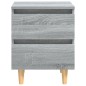 vidaXL Mesita de noche patas de madera maciza gris Sonoma 40x35x50 cm vidaXL Mesita de noche patas de madera maciza gris Sonoma 40x35x50 cm