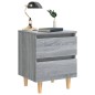 vidaXL Mesita de noche patas de madera maciza gris Sonoma 40x35x50 cm vidaXL Mesita de noche patas de madera maciza gris Sonoma 40x35x50 cm