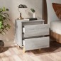 vidaXL Mesita de noche patas de madera maciza gris Sonoma 40x35x50 cm vidaXL Mesita de noche patas de madera maciza gris Sonoma 40x35x50 cm