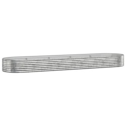 vidaXL Jardinera arriate acero recubrimiento polvo plata 396x100x36 cm