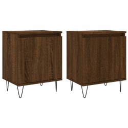 vidaXL Mesita de noche 2 uds madera ingeniería roble marrón 40x30x50cm