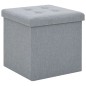 vidaXL Taburete plegable con almacenaje lino sintético gris claro vidaXL Taburete plegable con almacenaje lino sintético gris claro