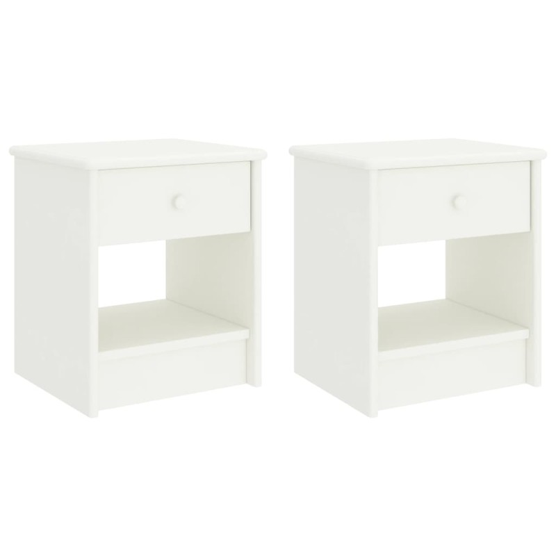 vidaXL Mesitas de noche 2 unidades madera de pino blanco 35x30x40 cm
