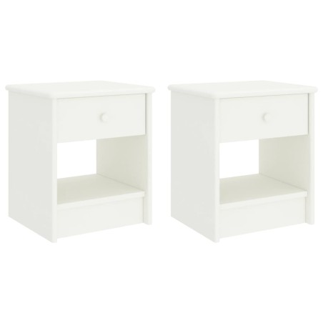vidaXL Mesitas de noche 2 unidades madera de pino blanco 35x30x40 cm