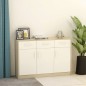 vidaXL Aparador madera contrachapada blanco roble Sonoma 110x30x75 cm vidaXL Aparador madera contrachapada blanco roble Sonoma 110x30x75 cm