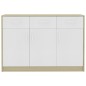 vidaXL Aparador madera contrachapada blanco roble Sonoma 110x30x75 cm vidaXL Aparador madera contrachapada blanco roble Sonoma 110x30x75 cm