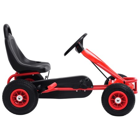 vidaXL Kart de pedales con neumáticos rojo