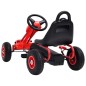 vidaXL Kart de pedales con neumáticos rojo