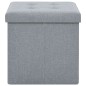 vidaXL Taburete plegable con almacenaje lino sintético gris claro vidaXL Taburete plegable con almacenaje lino sintético gris claro