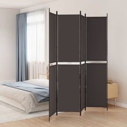 vidaXL Biombo divisor de 4 paneles de tela marrón 200x220 cm