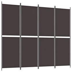 vidaXL Biombo divisor de 4 paneles de tela marrón 200x220 cm