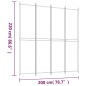 vidaXL Biombo divisor de 4 paneles de tela marrón 200x220 cm vidaXL Biombo divisor de 4 paneles de tela marrón 200x220 cm