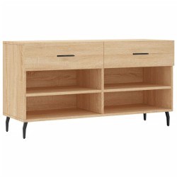 vidaXL Banco zapatero madera de ingeniería roble Sonoma 102x35x55 cm