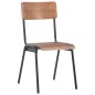 vidaXL Sillas de comedor 2 uds madera contrachapada y acero marrón vidaXL Sillas de comedor 2 uds madera contrachapada y acero marrón