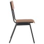 vidaXL Sillas de comedor 2 uds madera contrachapada y acero marrón vidaXL Sillas de comedor 2 uds madera contrachapada y acero marrón