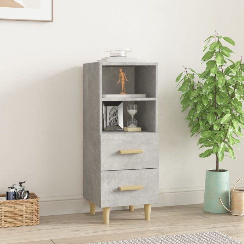 vidaXL Aparador de madera contrachapada gris hormigón 34,5x34x90 cm vidaXL Aparador de madera contrachapada gris hormigón 34,5x34x90 cm