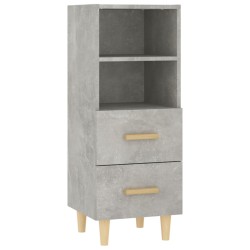 vidaXL Aparador de madera contrachapada gris hormigón 34,5x34x90 cm