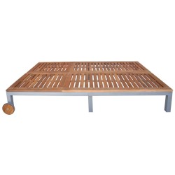 vidaXL Tumbona doble de madera maciza de acacia