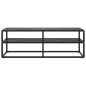 vidaXL Mueble para TV negro con vidrio de mármol negro 120x40x40 cm