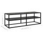 vidaXL Mueble para TV negro con vidrio de mármol negro 120x40x40 cm