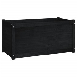 vidaXL Jardinera de madera maciza de pino negro 100x50x50 cm