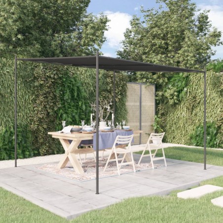 vidaXL Cenador acero y tela gris antracita 3x3 m 180 g/m²