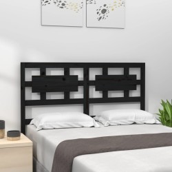 vidaXL Cabecero de cama madera maciza de pino negro 185,5x4x100 cm