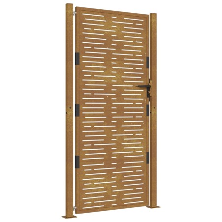 vidaXL Puerta de jardín acero corten diseño cuadrado 105x205 cm