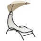 vidaXL Tumbona con toldo acero y tela color crema 167x80x195 cm vidaXL Tumbona con toldo acero y tela color crema 167x80x195 cm