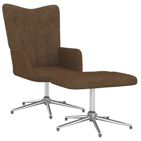 vidaXL Silla de relajación con reposapiés de tela marrón