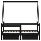 vidaXL Estructura de cama niños con cajones madera pino negro 70x140cm vidaXL Estructura de cama niños con cajones madera pino negro 70x140cm