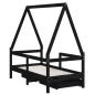 vidaXL Estructura de cama niños con cajones madera pino negro 70x140cm vidaXL Estructura de cama niños con cajones madera pino negro 70x140cm
