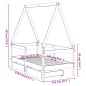 vidaXL Estructura de cama niños con cajones madera pino negro 70x140cm vidaXL Estructura de cama niños con cajones madera pino negro 70x140cm