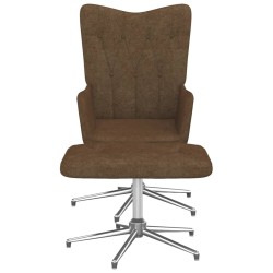 vidaXL Silla de relajación con reposapiés de tela marrón