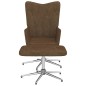 vidaXL Silla de relajación con reposapiés de tela marrón vidaXL Silla de relajación con reposapiés de tela marrón