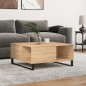 vidaXL Mesa de centro madera contrachapada roble Sonoma 80x80x36,5 cm