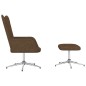vidaXL Silla de relajación con reposapiés de tela marrón vidaXL Silla de relajación con reposapiés de tela marrón