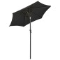 vidaXL Sombrilla con luces LED aluminio negra 200x211 cm vidaXL Sombrilla con luces LED aluminio negra 200x211 cm