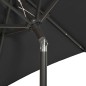vidaXL Sombrilla con luces LED aluminio negra 200x211 cm vidaXL Sombrilla con luces LED aluminio negra 200x211 cm