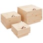 vidaXL Cajas de almacenaje con tapa 3 piezas madera maciza pino vidaXL Cajas de almacenaje con tapa 3 piezas madera maciza pino