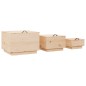 vidaXL Cajas de almacenaje con tapa 3 piezas madera maciza pino vidaXL Cajas de almacenaje con tapa 3 piezas madera maciza pino