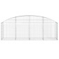 vidaXL Cesta de gaviones forma arco hierro galvanizado 200x30x60/80 cm